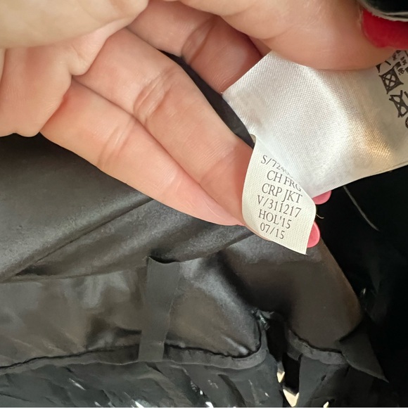 Banana Republic Crop Black Fringe Suit Jacket Size 6 - Picture 6 of 11